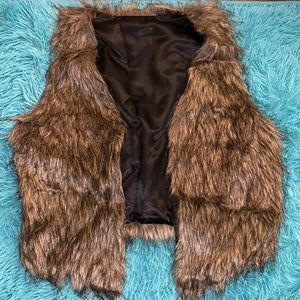 Faux fur vest.